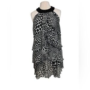 Animal print dress, black and white , Large size .